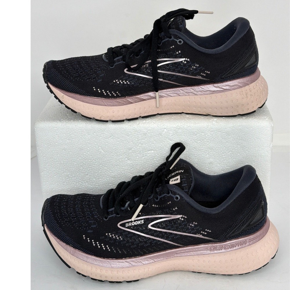 Brooks Glycerin 19 Womens Running Shoes Black Rose Gold 1203431B074 Size 7.5